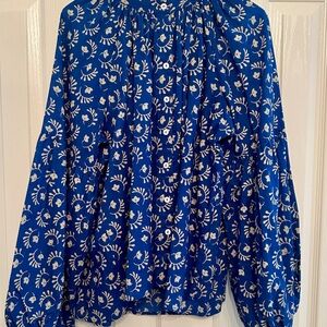 Elizabeth and James Royal Blue Floral Blouse
